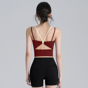 Lanwen | Aesthetic Back Fitness Set Women Yoga Shorts Sleeveless Training Suit