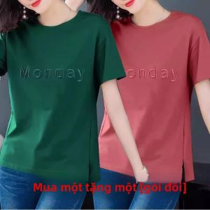 HUAXUNRAN | Áo Thun Dáng Rộng Giảm Cân Cho Phụ Nữ Trung Niên Áo Phông Có Thêu Tay Ngắn Thoải Mái Dành Cho Hàng Ngày Làm Việc và Tiệc Tùng