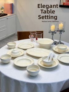 mornenjoy | Underglaze French Cream Style Ceramic Tableware Set