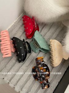 กิ๊บติดผมทรงฉลามขนาดกลางสไตล์เกาหลี ประดับเพชร ทรงเก๋ไก๋หรูหรา กิ๊บติดผมแบบมัดครึ่งหัว แฟชั่นสำหรับผู้หญิง