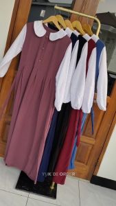 Gamis Dewasa Aurora Crincle Kerah Tali Pinggang Terbaru 2024-2025