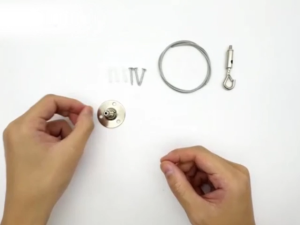 อุปกรณ์ยึดลวดสลิง แบบติดผนังเพดาน ลวดสลิงอัตโนมัติแบบปรับได้ สำหรับแขวนป้ายโคมไฟรูป