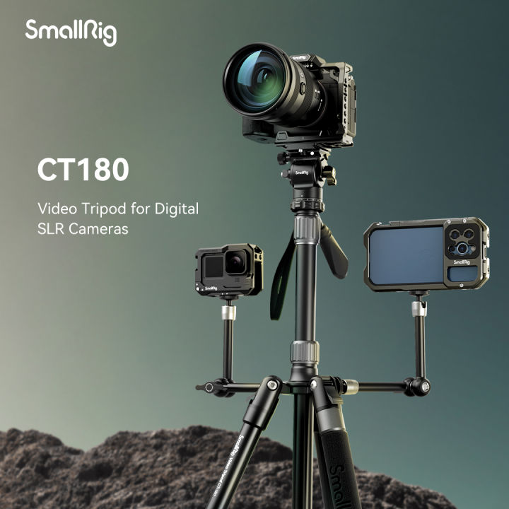 SmallRig 72" Chân máy du lịch nhẹ có thể gập lại Monopod có đầu chất lỏng (Tải tối đa 3kg) Chân khóa núm hợp kim nhôm Chiều cao có thể điều chỉnh từ 43cm đến 188cm để phát trực tiếp Vlogging Máy ảnh Dslr Điện thoại di động 3760