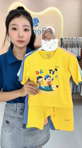 Bộ quần lửng áo lửng cài vai BENTY BT033 chất vải mềm mịn đồ bộ trẻ em cao cấp cho bé trai bé gái