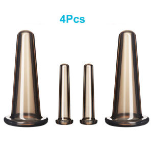 4Pcs Natural Silicone Cupping Massage Cup for Body Fac Neck Eye Massage Vacuum Tank Body Facial Care Anti-aging Beauty Tool