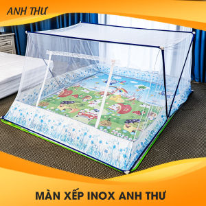A24 Màn xếp thông minh khung inox chân viền cao cấp  Có Cửa từ 1m4- Hàng Chính hãng Anh Thư
