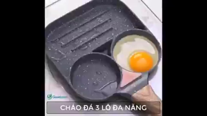 Chảo chiên trứng 2 ngăn chảo rán 3 ngăn tiện dụng đa năng chiên trứng xúc xích thịt chống dính chảo vuông chiên trứng 3 ngăn