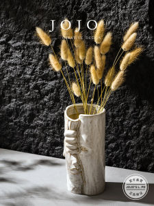 Creative Ceramic White Flower Vase Human Body Design Home Decorations Living Room Small Flower Pot JOJOS L. PD.Drizzling