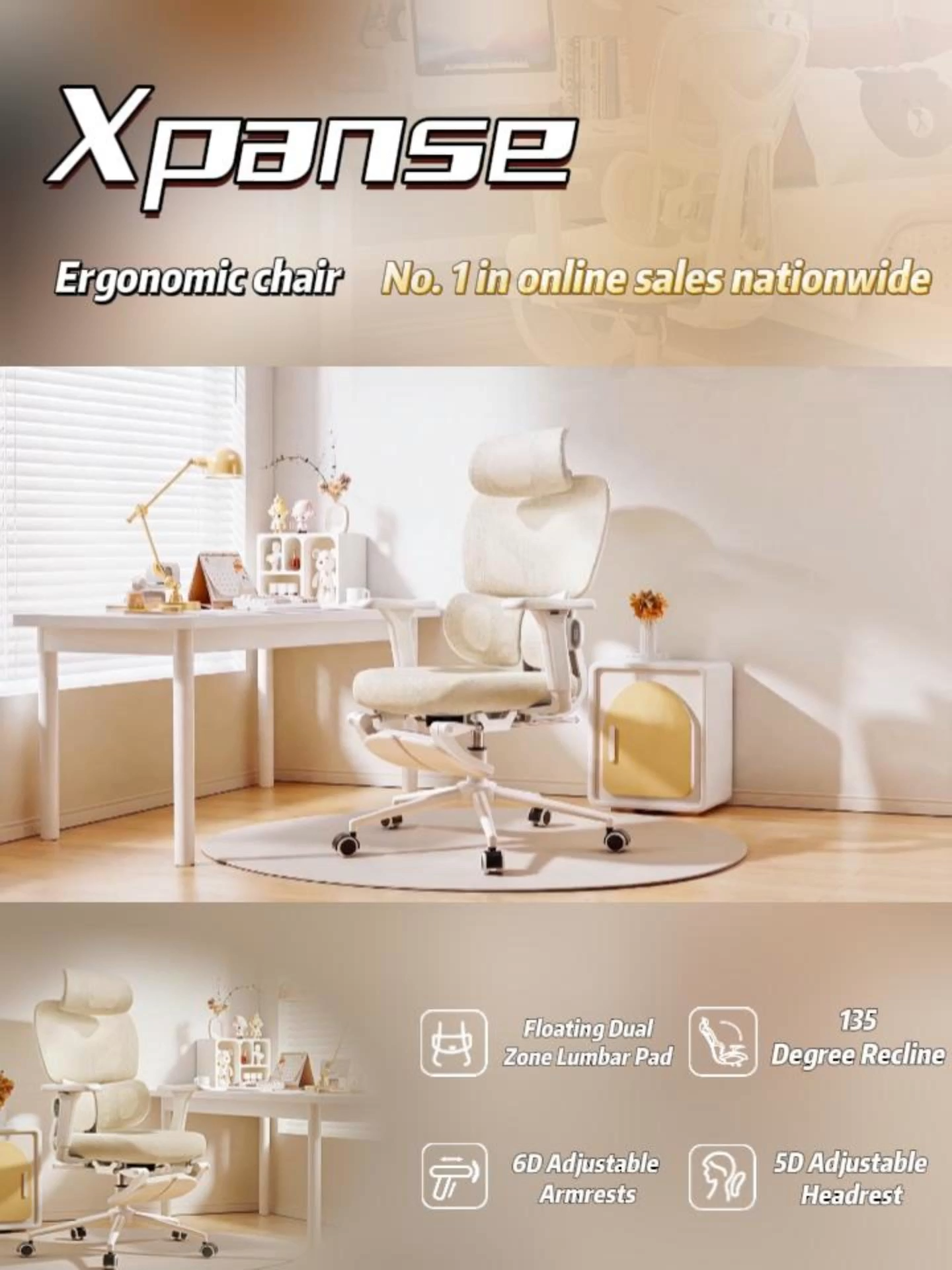 XPANSE F7 Dual Wing Study Chair Ergonomic Computer Chair Home Office Chair 360° Swivel【30 Day Free Trial】