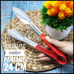 Penjepit makanan stainless steel gagang silikon
