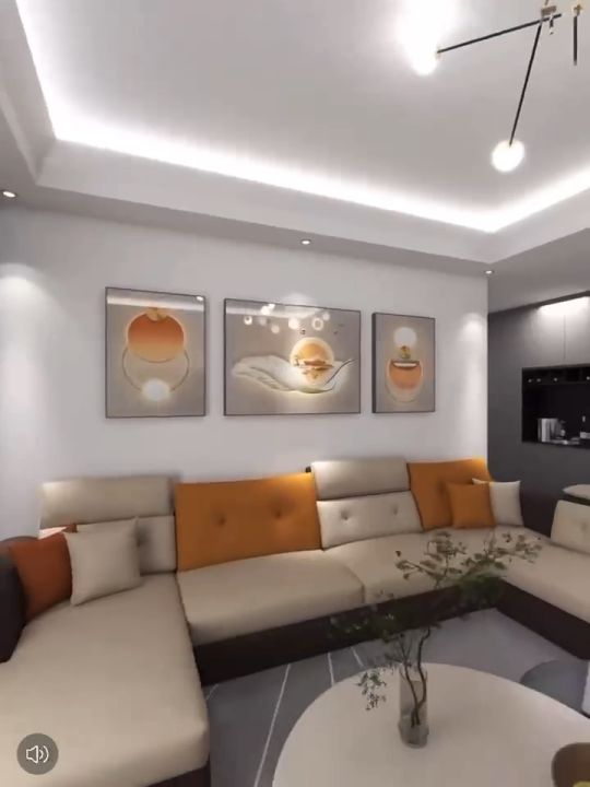 Modern simple living room, corridor, sofa decoration painting