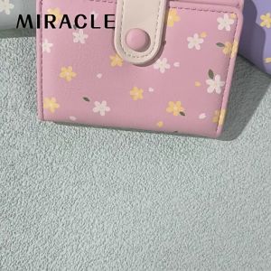 Ví nữ cúc bấm da tổng hợp cao cấp họa tiết hoa nhí dễ thương BAG U VFL58