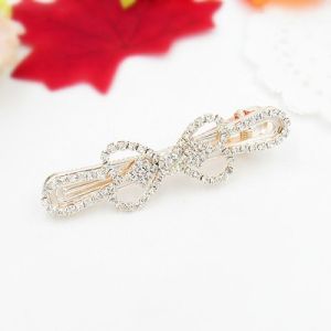 Shiny Rhinestone Hair Clips Korean Style Duckbill Hair Grips Side Hairpins Fresh out Alloy/Dipped Silver/Dipped Gold