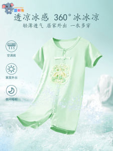 Infant Rompers Summer Thin Mens and Womens Baby Dress for One Year Old Summer Short-Sleeved Summer New Chinese Style