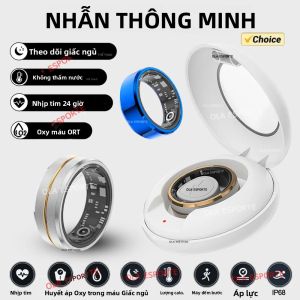 Nhẫn Thông Minh Theo Dõi Sức Khỏe Dành Cho Nam & Nữ Chống Nước IP68 Đo Nhịp Tim & Oxy Máu Theo Dõi Giấc Ngủ Nhẫn Thể Thao Tương Thích Với Android & iOS