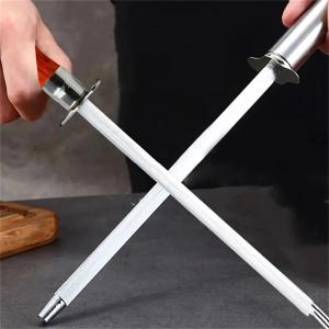 11-Inch Stainless Steel Knife Sharpening Rod Honing Steel Kitchen Tool For Durable Blade Maintenance And Polish