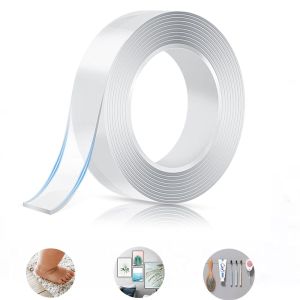 Nano Double Sided Tape Strong Adhesive Waterproof Removable No Residue for Wall Home Car Mounting