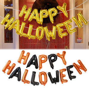 YESPERY 16inch Happy Halloween Balloon Banner Halloween Party Decorations for Home Decor Background Wall Layout