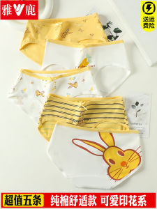 Pure Cotton Antibacterial Breathable Underwear Girls Student Cute Cartoon Print Triangle Shorts Comfortable Underpants for Women