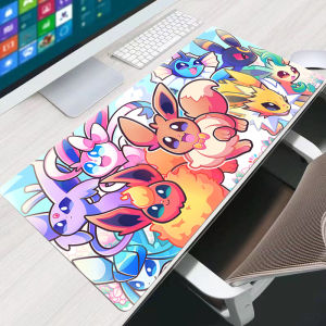 Bandai | Mouse Pad P-Pokemons Eevee Computer Speed Type Varpet Mat for E-sports Players Lock Edge Keyboard Pad Mousepad Office Desk Mat