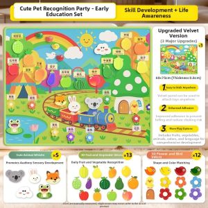UP DUCK | Montessori Early Education Felt Fruit Cutting Toy