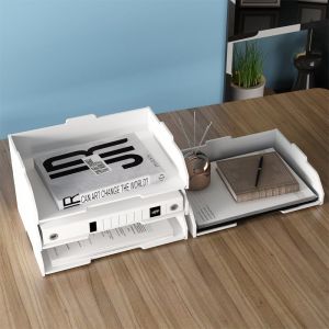 Giá để tài liệu hồ sơ giấy tờ A4 - 1khay lắp ghép xếp lên nhau đơn giản chất liệu gỗ nhựa cao cấp không thấm nước chịu lực tốt