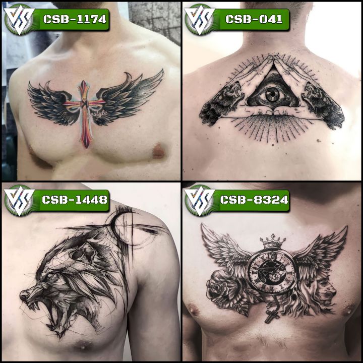 Stiker tato dada geometris salib duri tahan air tato palsu sementara bahu  pinggang besar seni tubuh seksi untuk pria wanita - AliExpress