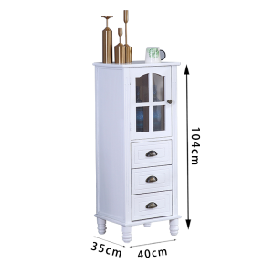HENGDEMU | White Narrow Spaces Fitting Wooden Wine Cabinet