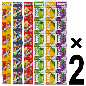 [B6T6 Bundle] Chewberry & Gummy Tummy Gummy Worms bear cola Grape Mango Apple 72 pcs Sugarcoated