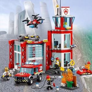 City Police Fire Station Assembly Block Toy