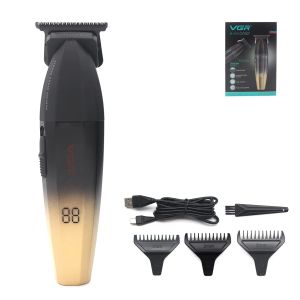 VGR | Máy Cắt Tóc Chuyên Nghiệp VGR DLC T-Blade 9000RPM Pin 2000mAh Máy Tỉa Tóc Có Đầu Bôi Dầu Thời Gian Hoạt Động 240 Phút
