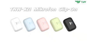 TNW X21 Wireless Microphone Mini Mikrofon Dual Lavalier Mikrofon Hidden Mic Plug & Play Clip On Mic Dengan AI Sound Card