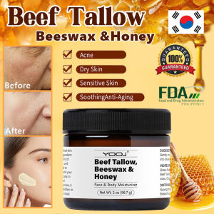 YOOJ Beef Tallow Beeswax & Honey Face Cream Original Pure Natural Skin Care Beef Tallow Moisturizing Wrinkle Removal Whitening Antioxidant Deeply Hydrating Moisturizing Anti-aging Pore Reduction Beef Tallow Serum Gentle Non-irritating Beef Tallow Cream