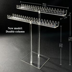 Acrylic Necklace Storage Box Transparent Necklace Holder Jewelry Both Sides HooksUsed for Displaying Jewelry and Collectibles