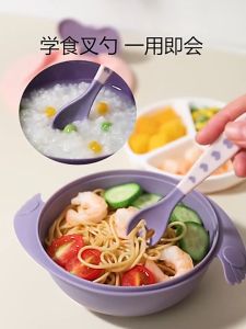 Sweetybayi 6in1Set Baby Feeding Bowl Food Grade Suction Bowl Training Dining Tableware Kids Spoon Fork Dinner Plate BPA FREE
