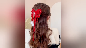 SHENHAO2🎀 กิ๊บโบว์แดง กิ๊บคริสต์มาส ตรุษจีน ออกงาน โบว์สีแดง