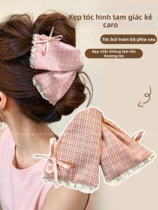 PINK EMPRESS | Kẹp Tóc Nơ Plaid Lace Lớn Elegance