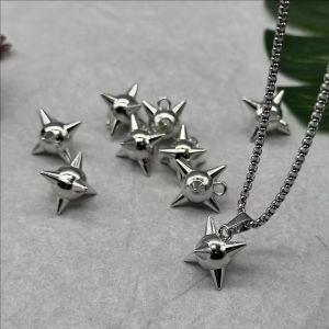 10Pcs 15mm Gothic 3D Spiky Ball Pendant DIY Jewelry Finding Spike Morning Star Flail Dangle Charms Jewelry Making