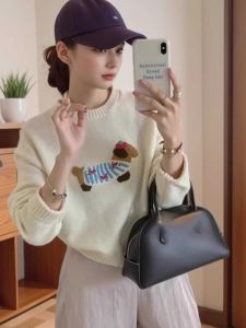 Age-Reducing Cartoon Three-Dimensional Embroider Gentle Sweater Autumn New Arrival Soft Glutinous Loose Lazy Style Long Sleeve Knitting Tops Female