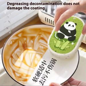 Dày Panda rửa chén bông hấp thụ nhiều nước hơn nén không mái chèo bông đồ dùng nhà bếp sạch không dầu Rag miếng bọt biển lau