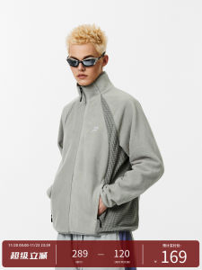 แจ็คเก็ตแบบมีซิป PCLP ทรงหลวมสไตล์อเมริกันย้อนยุค หนา ขนแกะ แฟชั่นฤดูใบไม้ร่วง/ฤดูหนาว สำหรับผู้ชาย