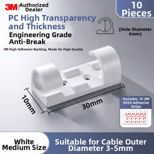 3M | Wire Organizing Cable Clips No-Drill Self-Adhesive