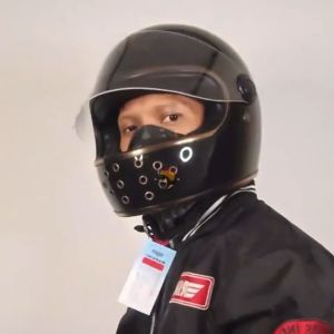 Helm Retro Gringgo Ruby Black Gold / Helm cakil / Caferacer / SNI