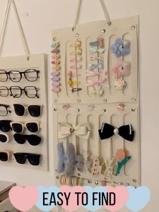 Hang Organizer For Hair Bow Clip Glasses Earrings Headband Ponytail Accessories Wall Display Holder