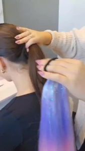 Ponytail Extension With Hair Tie Colored Hair Extensions Pink Ponytail Extension Festival Hair Extensions Rave Hair Crazy Hair Day Wacky Hair for Party 2 Packs 24 inch