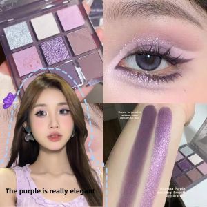 Nine-Color Eyeshadow Palette Green And Blue Cut-off Eye Makeup Shiny Matte Fine Sparkle New 2023 by Youkangxin