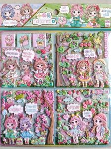 Miếng Dán Dễ Thương Mềm Mại Cho Bé Gái Miếng Dán 3D Giáo Dục Miếng Dán Thay Đổi Hình Dạng Miếng Dán Barbie Công Chúa Miếng Dán Hoạt Hình