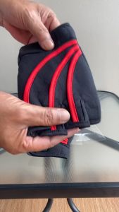 [ Rp 90.000 / Lusin (12 Pasang) harga GROSIR ] SARUNG TANGAN BERKENDARA SEPEDA MOTOR MODEL BUNTUNG SETENGAH JARI MOTIF LIST PENDEK