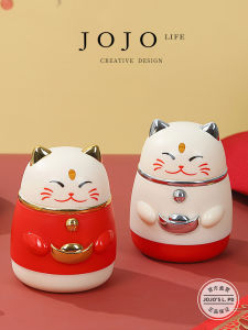 Automatic Pop-Up Cartoon Cute Cat Toothpick Box Press JOJOS L. PD. Mr. Grocerys Lucky Cat Toothpick Container