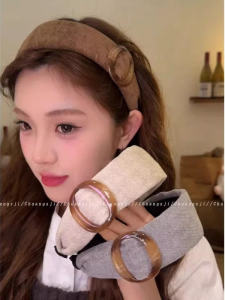 Retro Minimalist Hairband Womens Wide Edge Outdoors Feel Simple round Ring Hairband Daily Travel Bundled Updo Hairband